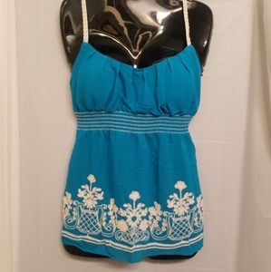 Heartsoul Turquoise Embroidered Top NWT